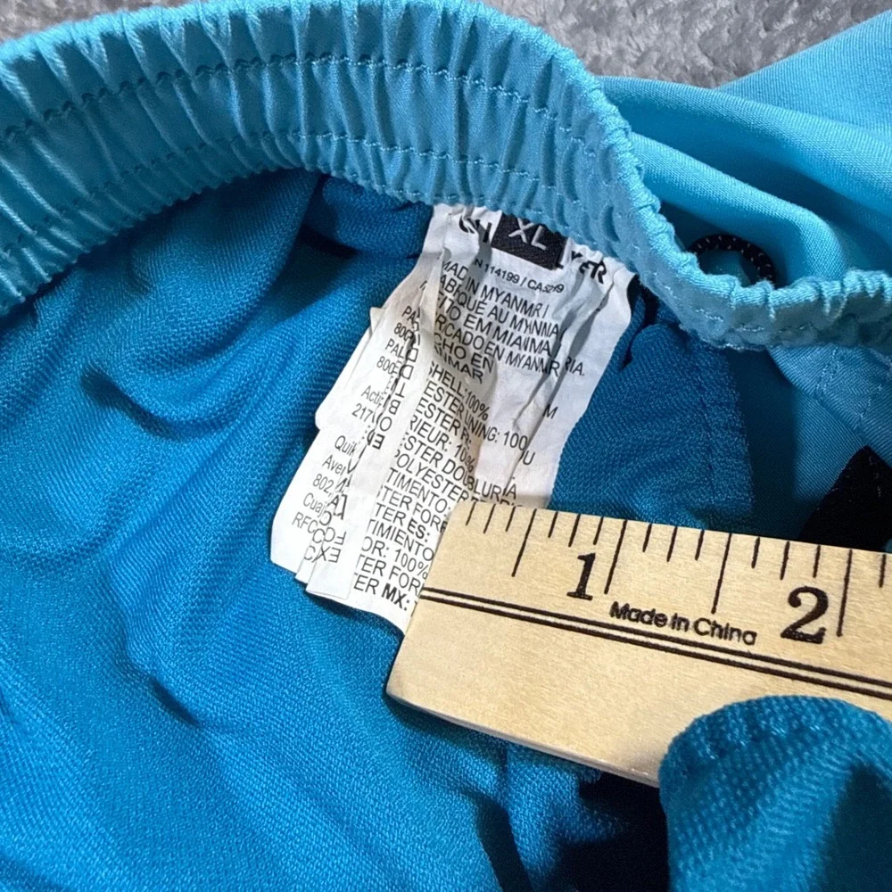 Quiksilver Mens Swim Trunks Light Blue‎ Elastic Waist Board Shorts XL 6in Inseam